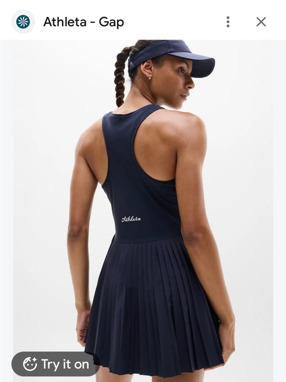Athleta Navy Racerback Pleated Tennis Dress